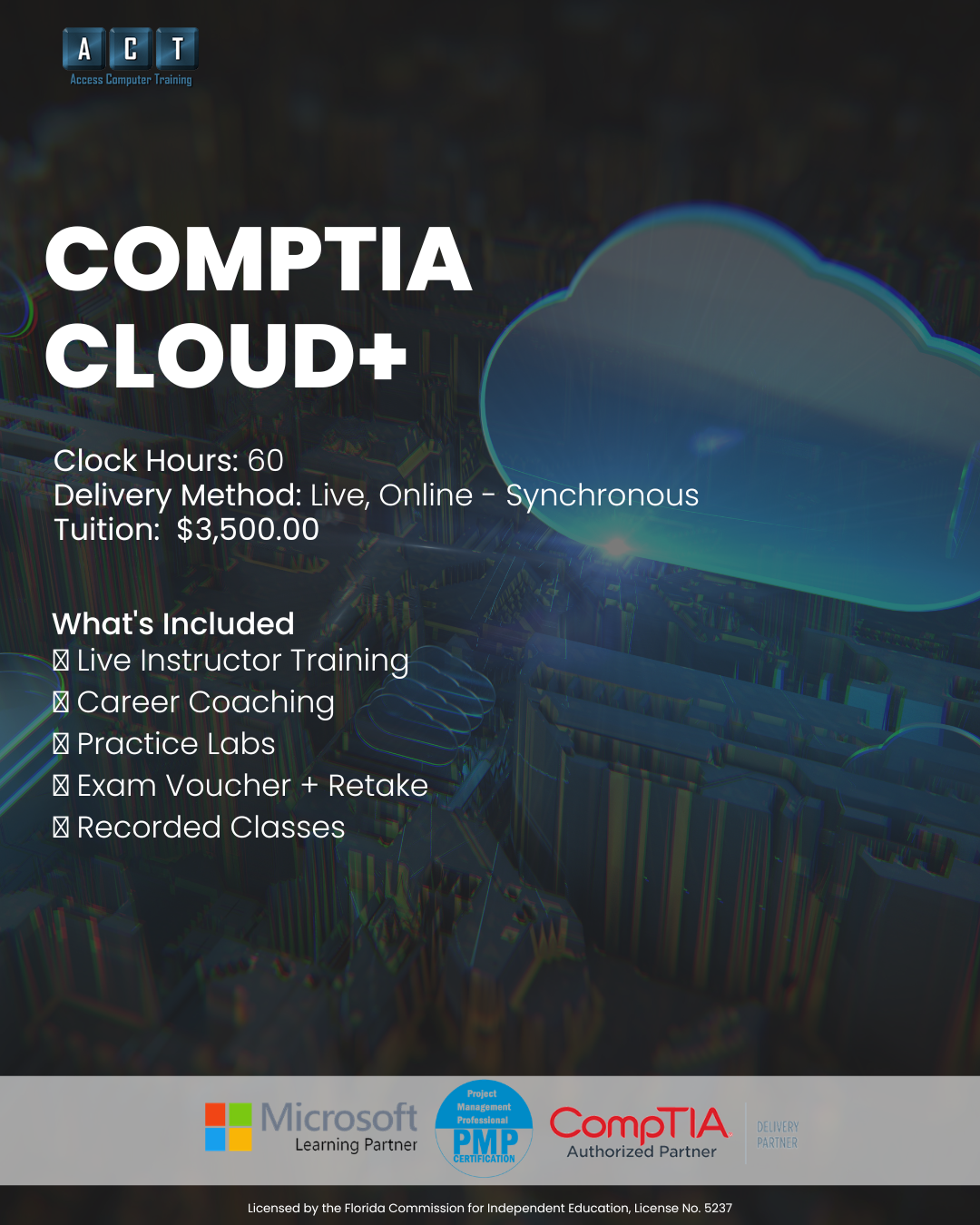 CompTIA Cloud+ certification training in Tampa Bay