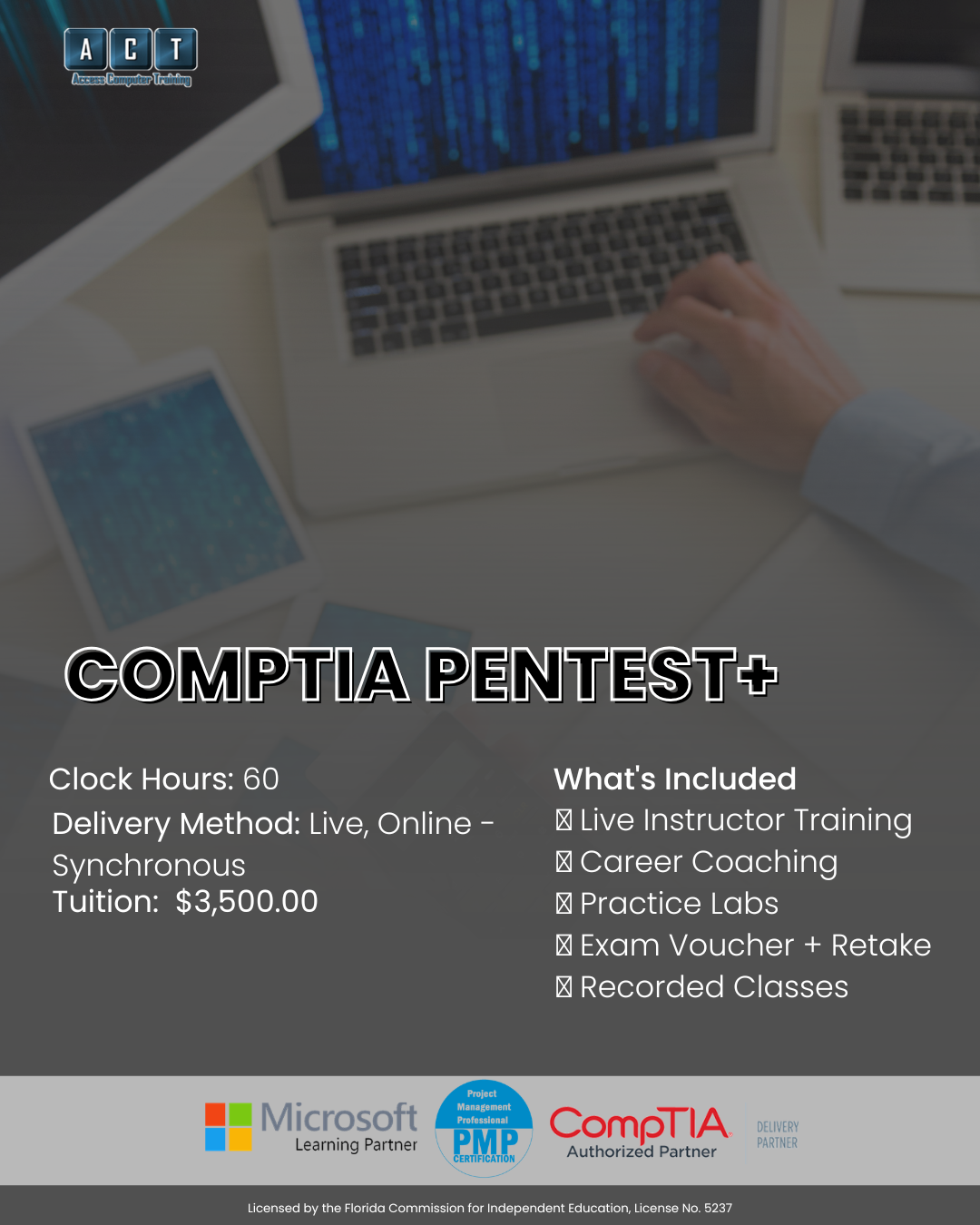 CompTIA PenTest+ certification training in Tampa Bay