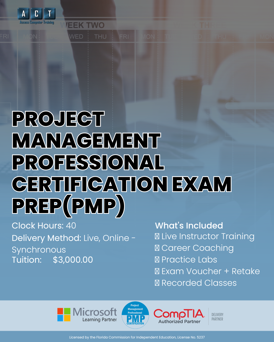 Project Management Professional PMP certification training in Tampa Bay