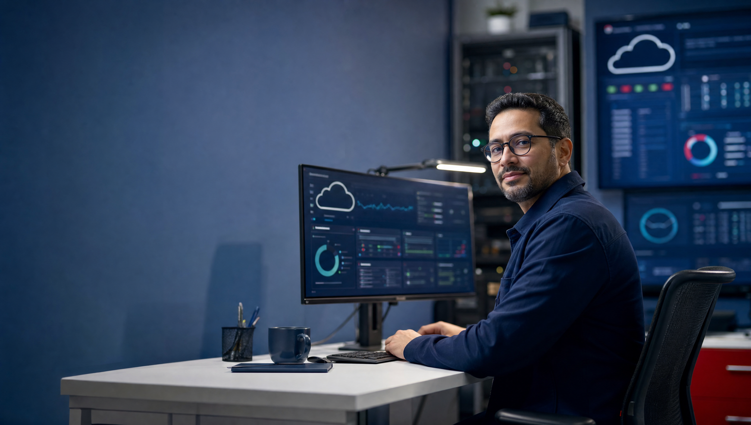 The evolution of cloud computing — a cloud professional managing modern cloud infrastructure