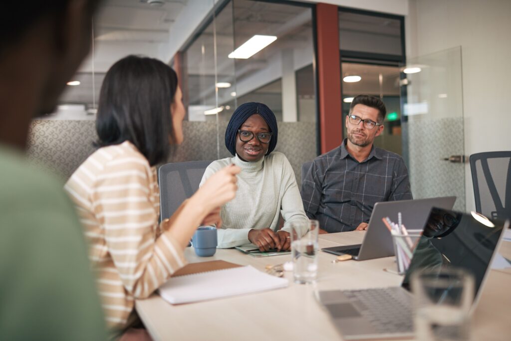 IT professionals collaborating in an office